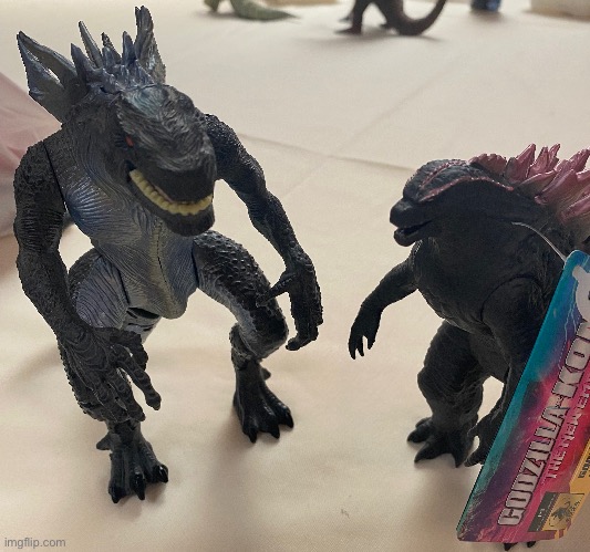 First g-fest toys I bought (1998 Godzilla and 2024 Godzilla) | made w/ Imgflip meme maker