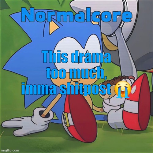 Random Sonic Template (REMAKE) | This drama too much, imma shitpost 😭 | image tagged in random sonic template remake | made w/ Imgflip meme maker