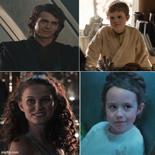 dang they actually kinda look alike | image tagged in star wars,skywalker family | made w/ Imgflip meme maker