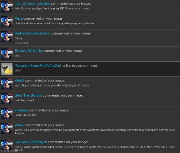 bro yall rlly want that sonussy what wrong with yall (ignore potasssium) | made w/ Imgflip meme maker