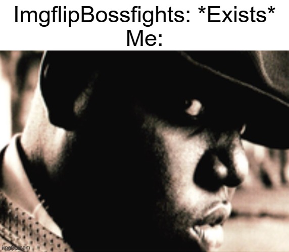 How are y'all doing? | ImgflipBossfights: *Exists*
Me: | image tagged in notorious b i g | made w/ Imgflip meme maker
