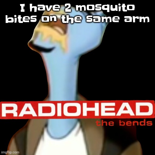 Yuh | I have 2 mosquito bites on the same arm | image tagged in he gave radiohead | made w/ Imgflip meme maker