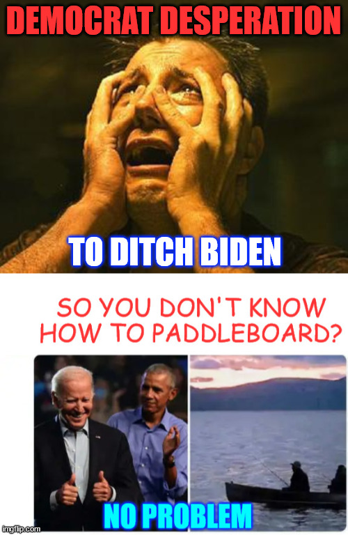 Desperation mounting | DEMOCRAT DESPERATION; TO DITCH BIDEN | image tagged in desperation,democrats,how to ditch biden,backstabbing 0bama to the rescue | made w/ Imgflip meme maker