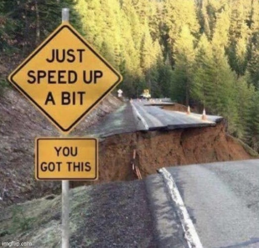 Blursed Gap in the Road | image tagged in funny,memes,funny memes | made w/ Imgflip meme maker
