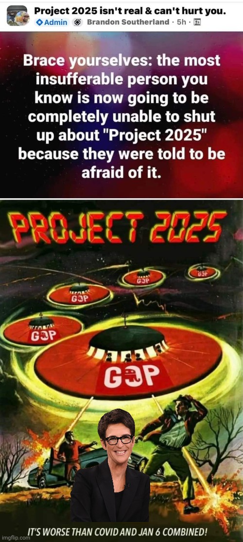 Madcow project 2025 lies | image tagged in rachel maddow,propaganda,bullshit,project | made w/ Imgflip meme maker