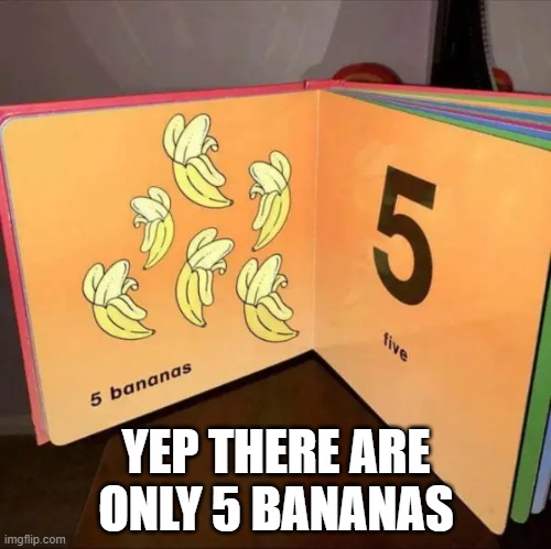 YEP THERE ARE ONLY 5 BANANAS | image tagged in you had one job | made w/ Imgflip meme maker