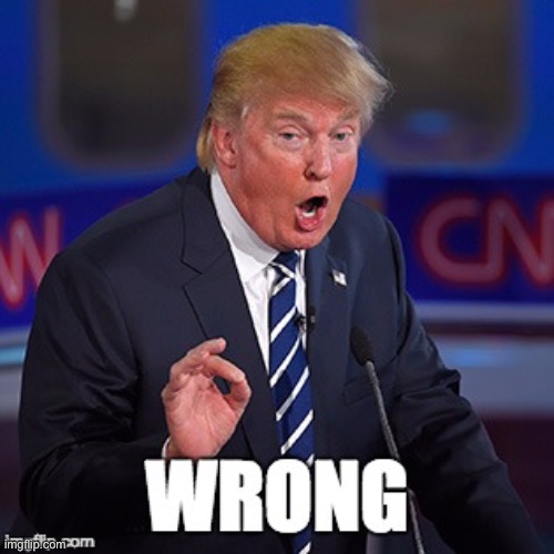 Trump Wrong | image tagged in trump wrong | made w/ Imgflip meme maker