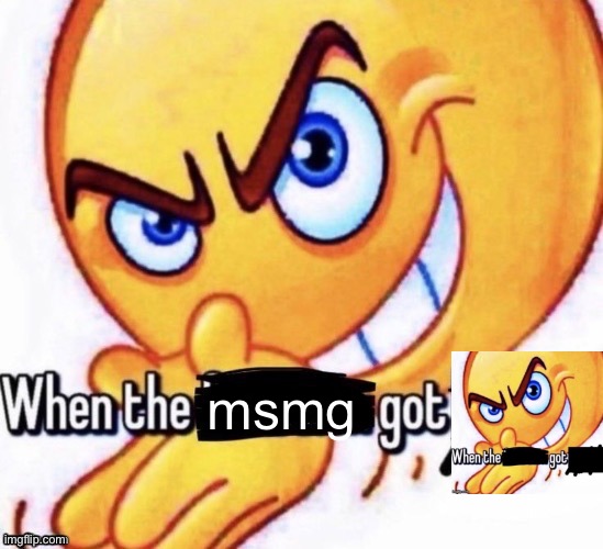 When the X got X | msmg | image tagged in when the x got x | made w/ Imgflip meme maker