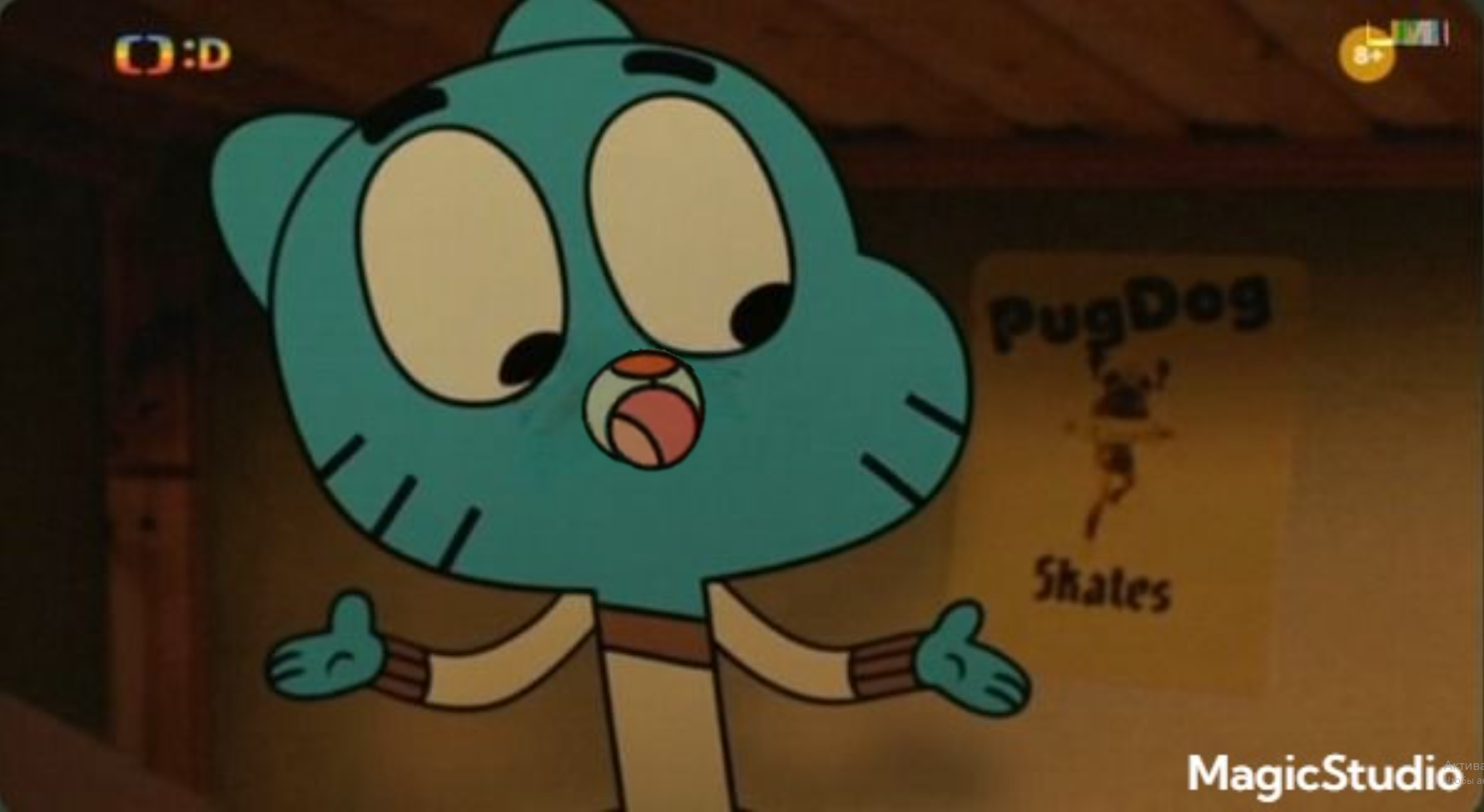 High Quality Gumball shocked, scared o mouth Blank Meme Template