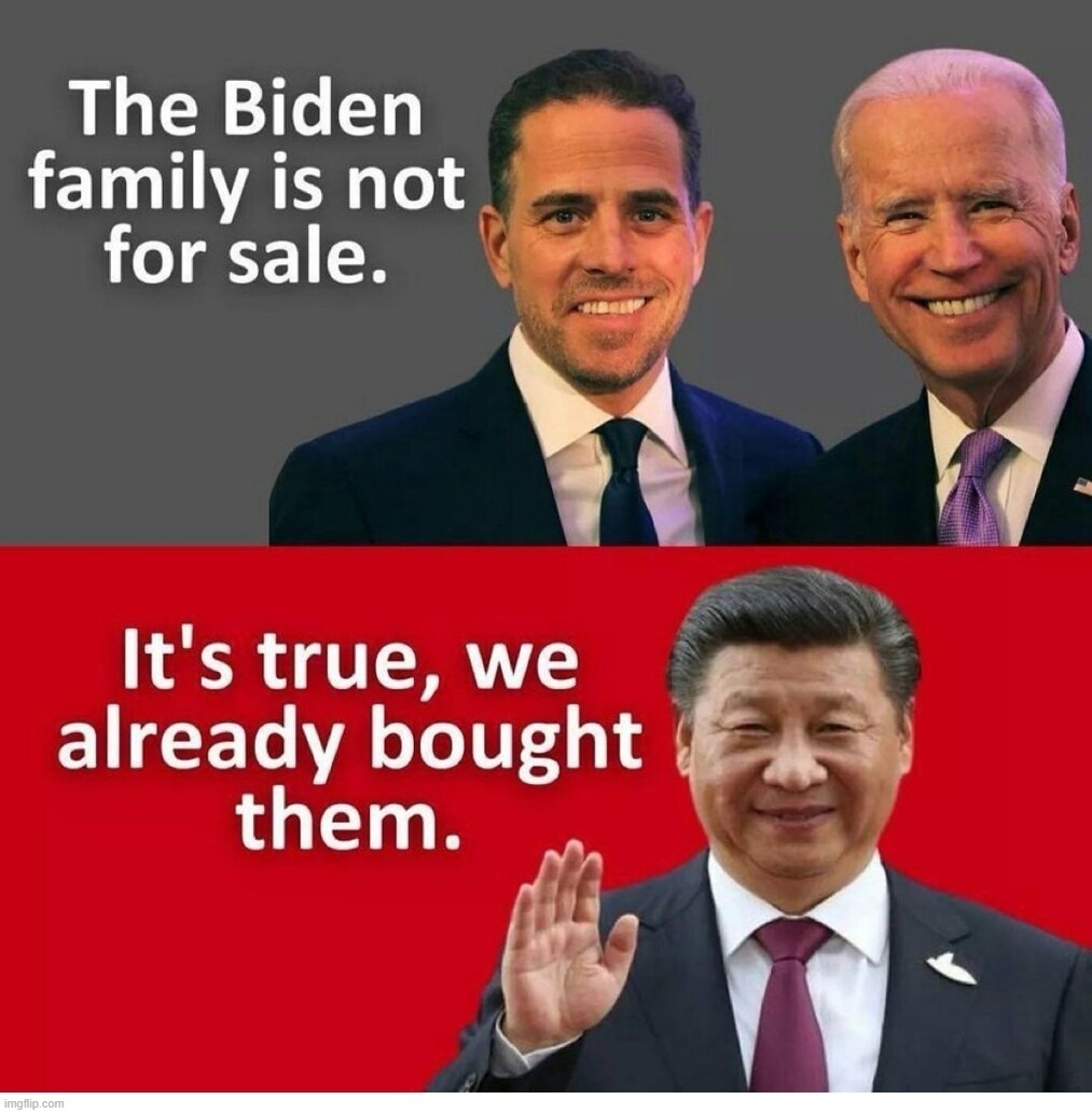 The Biden Family is NOT for sale. | image tagged in chyna,made in china,chicoms,sounds like communist propaganda,beijing biden,china | made w/ Imgflip meme maker