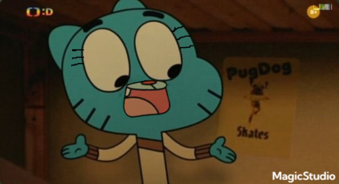 High Quality Gumball shocked, closing mouth (sister eyes) Blank Meme Template