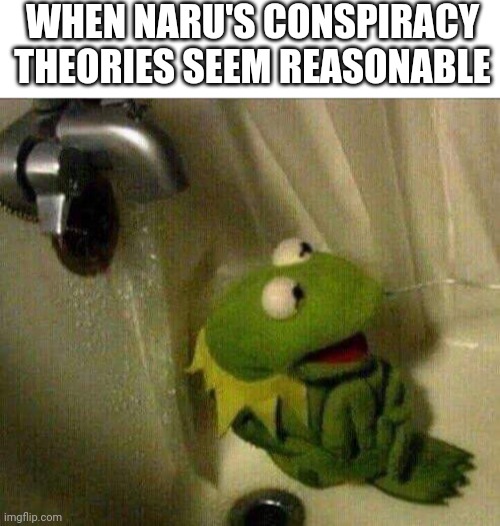 Image tagged in blank white template,kermit crying terrified in shower