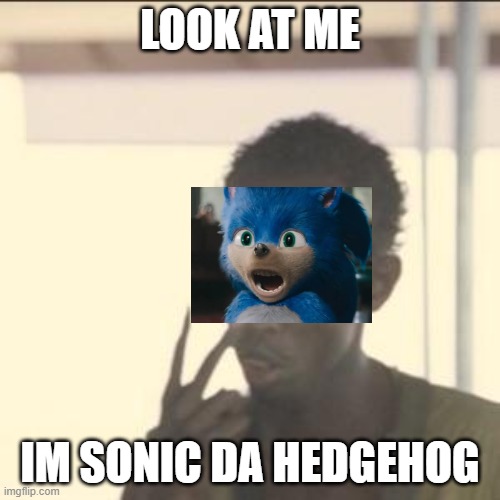 sonic | LOOK AT ME; IM SONIC DA HEDGEHOG | image tagged in memes,look at me | made w/ Imgflip meme maker