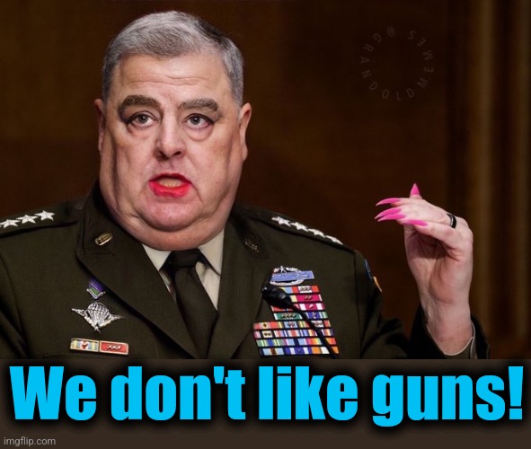 Mark Milley | We don't like guns! | image tagged in mark milley | made w/ Imgflip meme maker