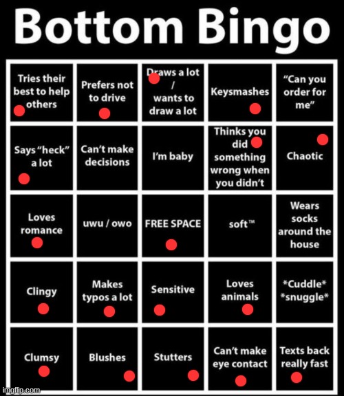 Bottom Bingo | image tagged in bottom bingo | made w/ Imgflip meme maker