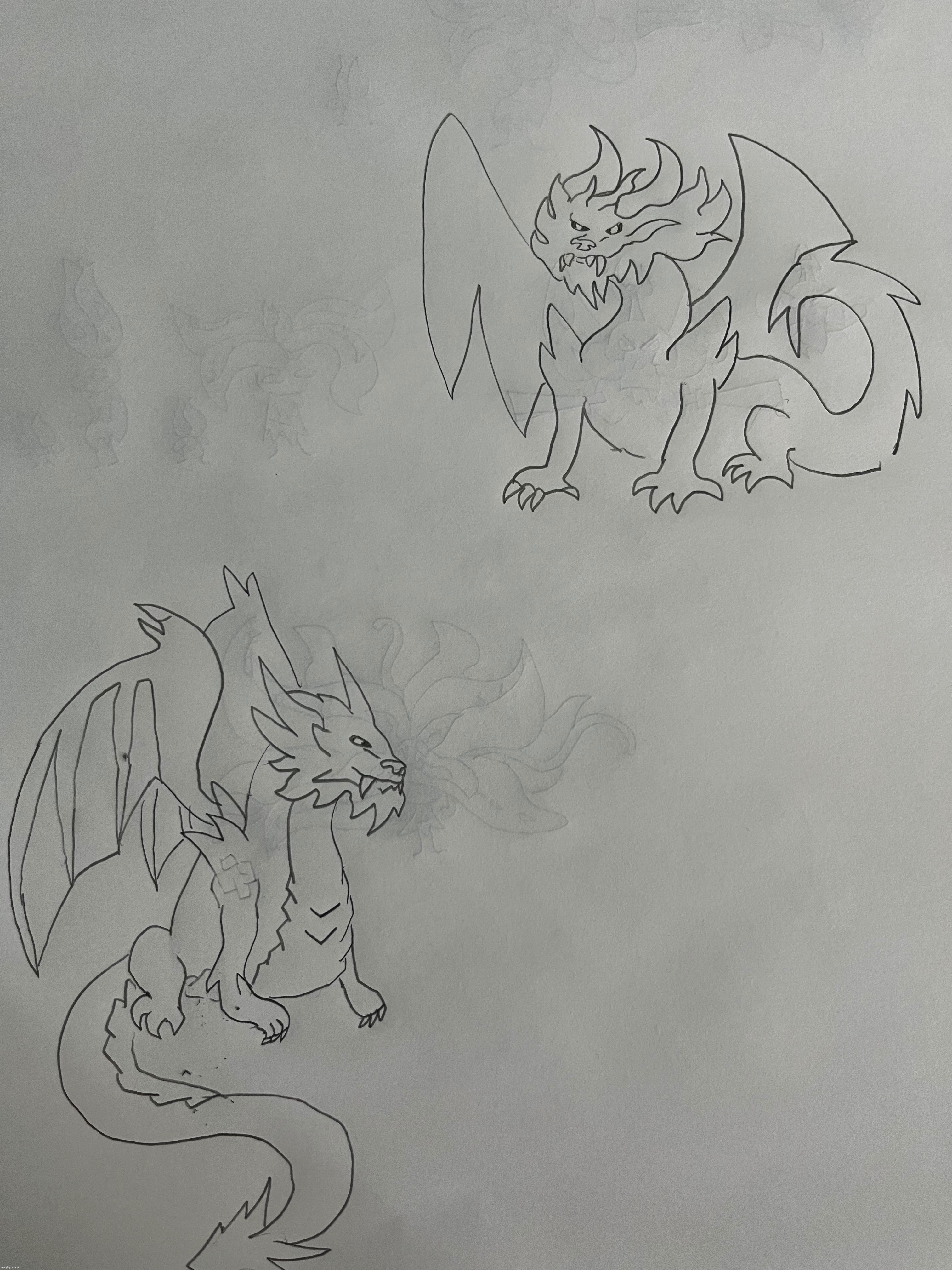 My crappy attempts at drawing dragons | made w/ Imgflip meme maker