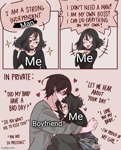 Idk if this is gay enough so imma let another mod decide (InvaderBethany: It’s gay enough. Cat: true fact. SWN: PLENTY gay) | Man; Me; Me; Boyfriend; Me | made w/ Imgflip meme maker