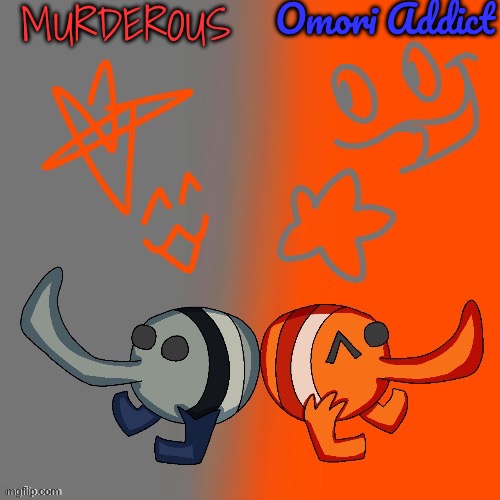 High Quality Murderous and Omori (thanks nat for art) Blank Meme Template