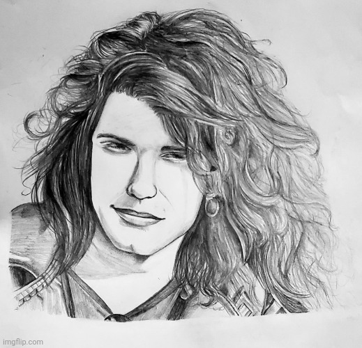 80s rocker drawing (idk who) | image tagged in drawing,art,80s,rock and roll,musician,rockstar | made w/ Imgflip meme maker