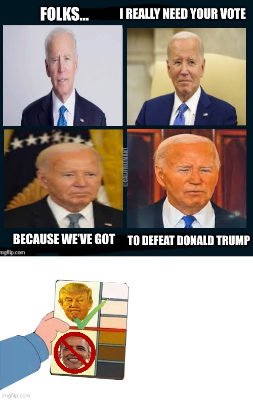 Orange man Biden | I REALLY NEED YOUR VOTE; FOLKS…; @CALJFREEMAN1; TO DEFEAT DONALD TRUMP; BECAUSE WE’VE GOT | image tagged in skin-color chart overlay,maga,joe biden,republicans,liberals,presidential debate | made w/ Imgflip meme maker