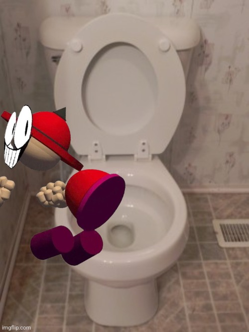 Something I did for the funnies | image tagged in toilet seat up | made w/ Imgflip meme maker