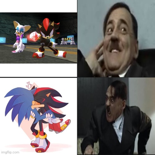 dolfy the austrian painter prefers Shadouge instead of sonadow (real) | image tagged in adolf hitler,sonic the hedgehog,shadow the hedgehog,rouge,shipping,memes | made w/ Imgflip meme maker