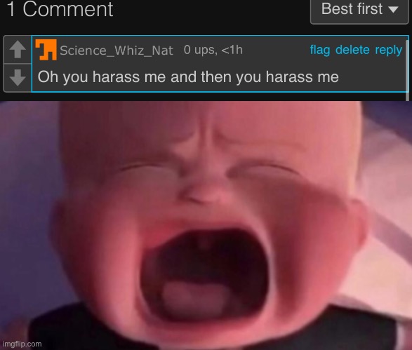 image tagged in boss baby crying | made w/ Imgflip meme maker