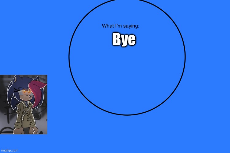 AniThehedgehog’s announcement temp | Bye | image tagged in anithehedgehog s announcement temp | made w/ Imgflip meme maker