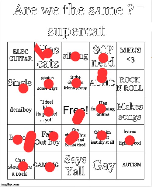 yes | image tagged in supercat bingo | made w/ Imgflip meme maker
