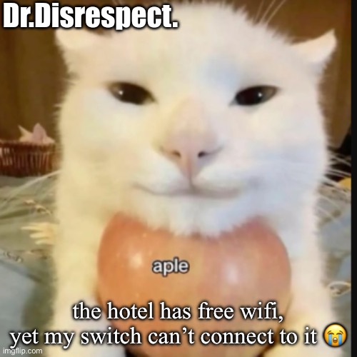 pain | the hotel has free wifi, yet my switch can’t connect to it 😭 | image tagged in an aple a day makes the doctor gay | made w/ Imgflip meme maker