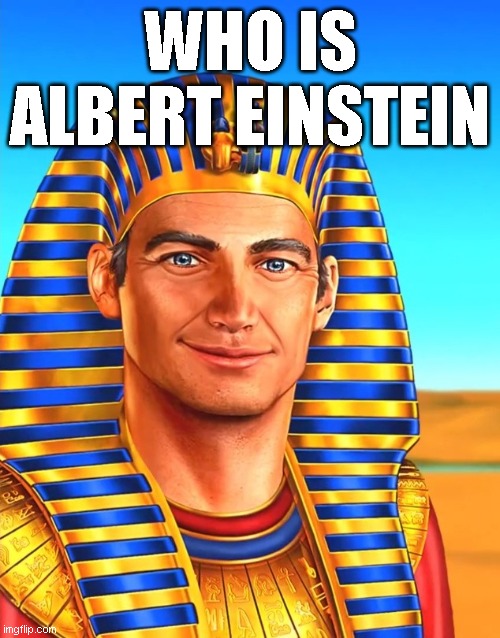 White Egyptian | WHO IS ALBERT EINSTEIN | image tagged in white egyptian | made w/ Imgflip meme maker