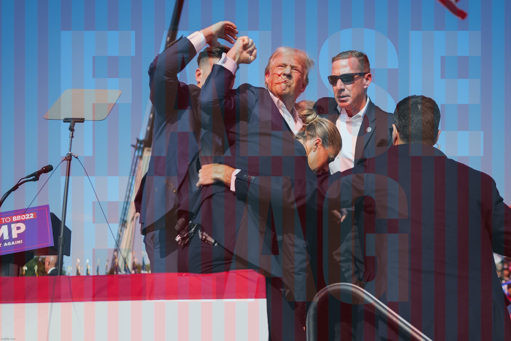 And now, for the benefit of those in the audience with flash photography | image tagged in for the benefit of those with flash photography,two shots,but can still manage to strike a pose,trump shot,false flag | made w/ Imgflip meme maker