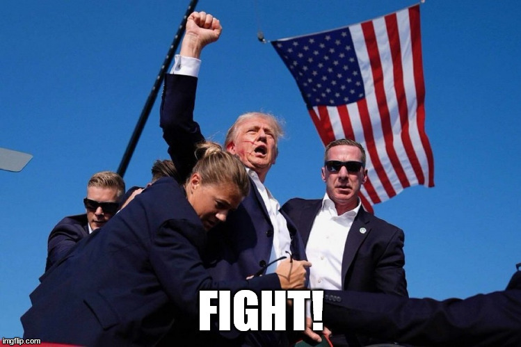 Fight | image tagged in fight,donald trump,assasination attempt | made w/ Imgflip meme maker