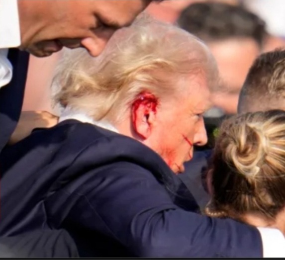 Bloody ear Trump Blank Meme Template