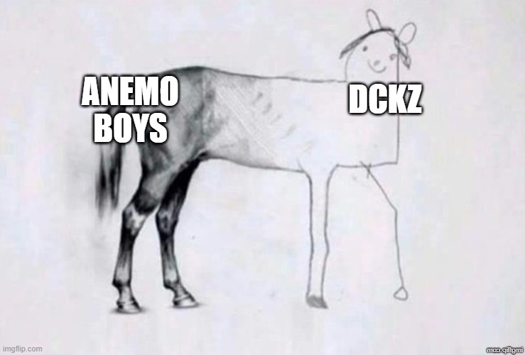 :) | ANEMO BOYS; DCKZ | image tagged in horse drawing,video games,gaming | made w/ Imgflip meme maker