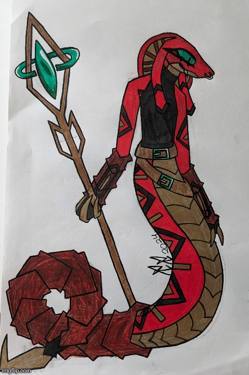 Snake character, inspired by my mom | image tagged in my mom likes snakes and red | made w/ Imgflip meme maker
