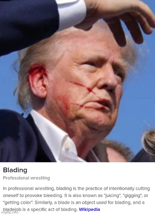 blading | image tagged in donald trump | made w/ Imgflip meme maker