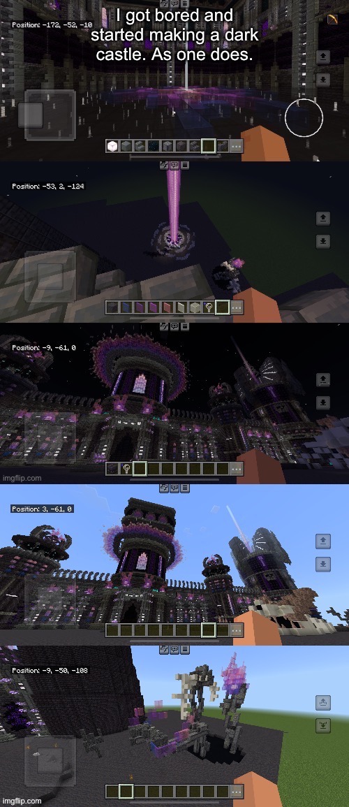 I enjoy building | image tagged in minecraft,build,castle,cool and eldritch and such | made w/ Imgflip meme maker