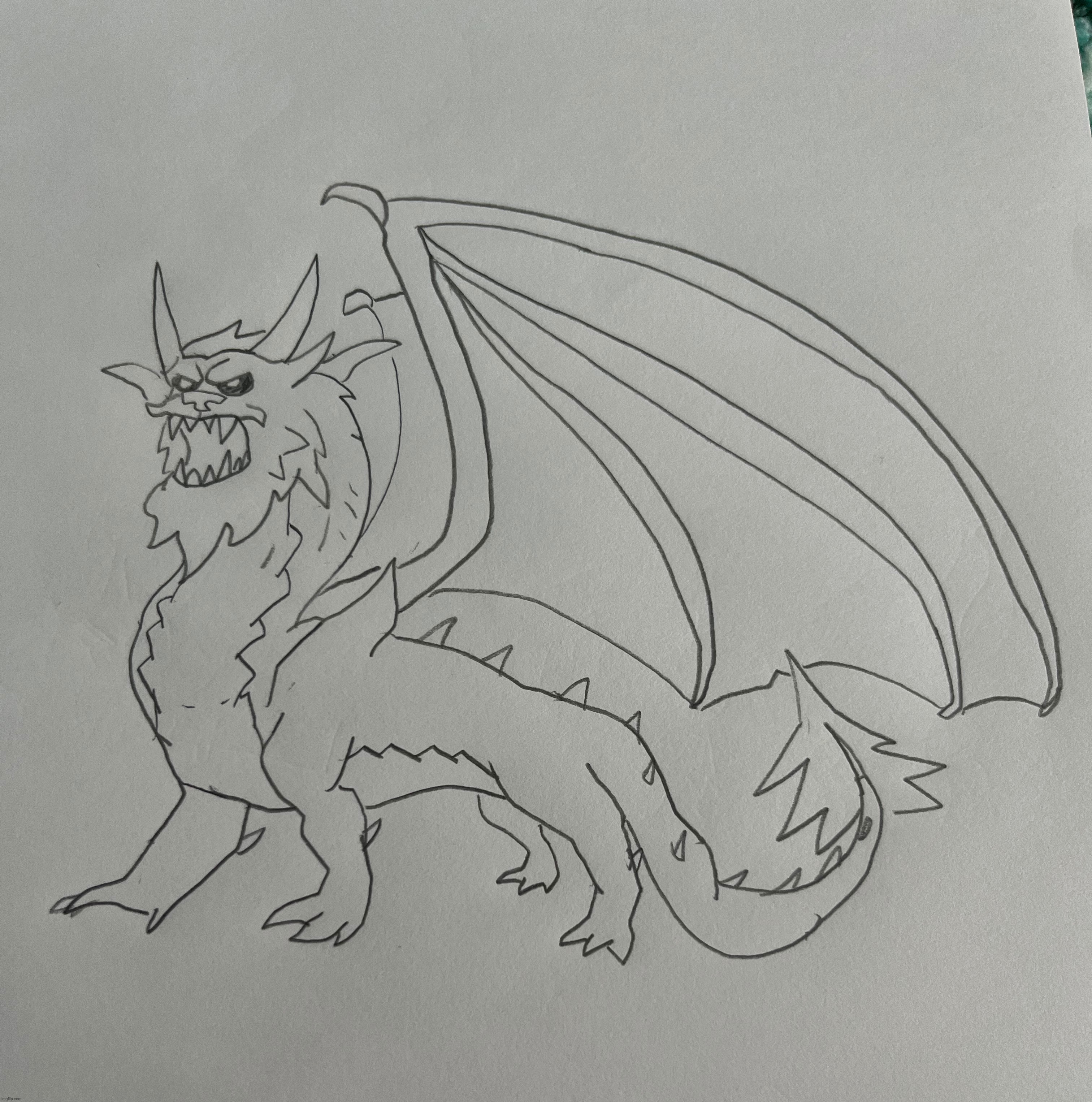 My best drawing of a dragon | made w/ Imgflip meme maker