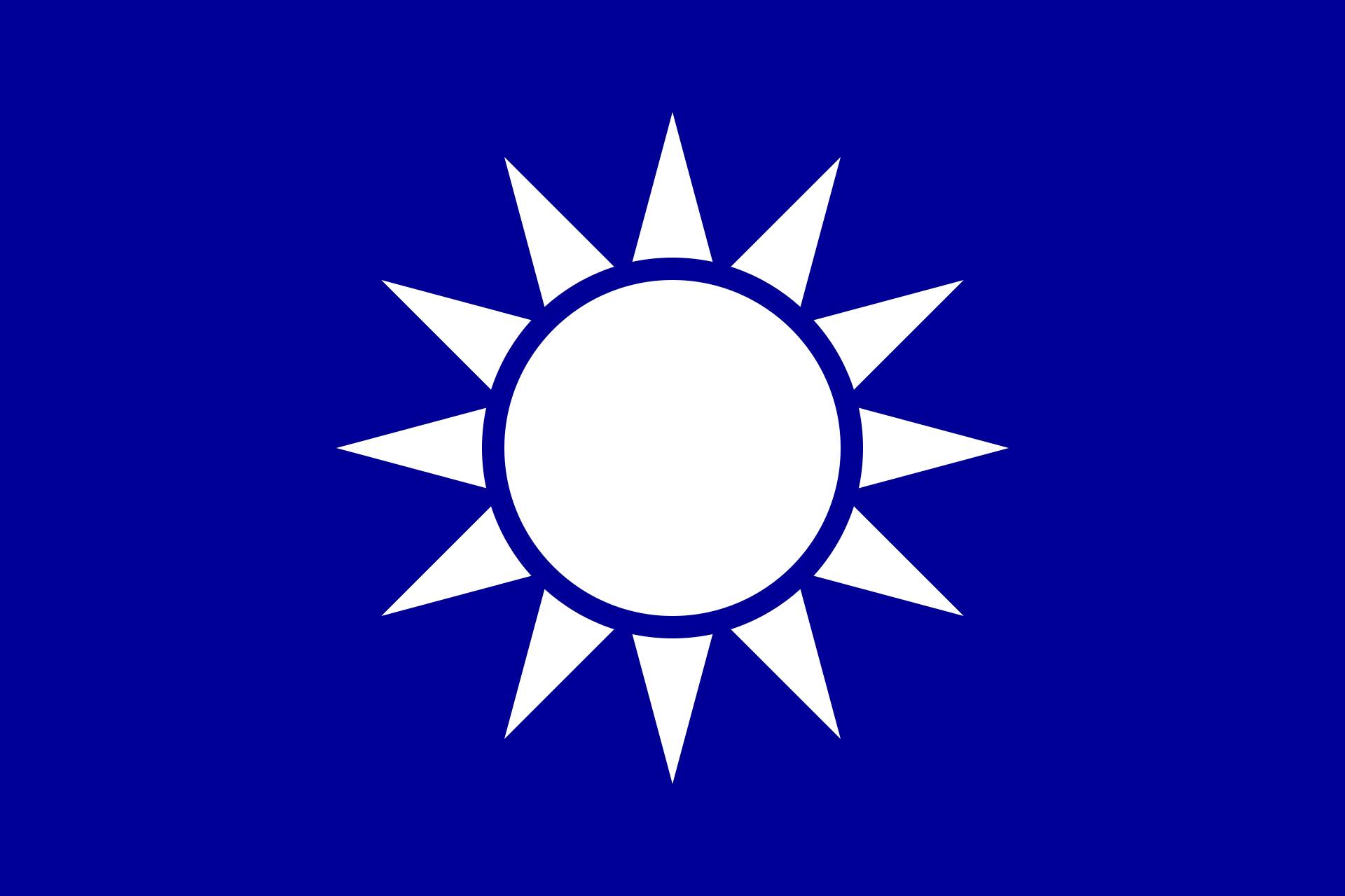 Flag of the ROC : Blue Sky with a White sun Blank Meme Template