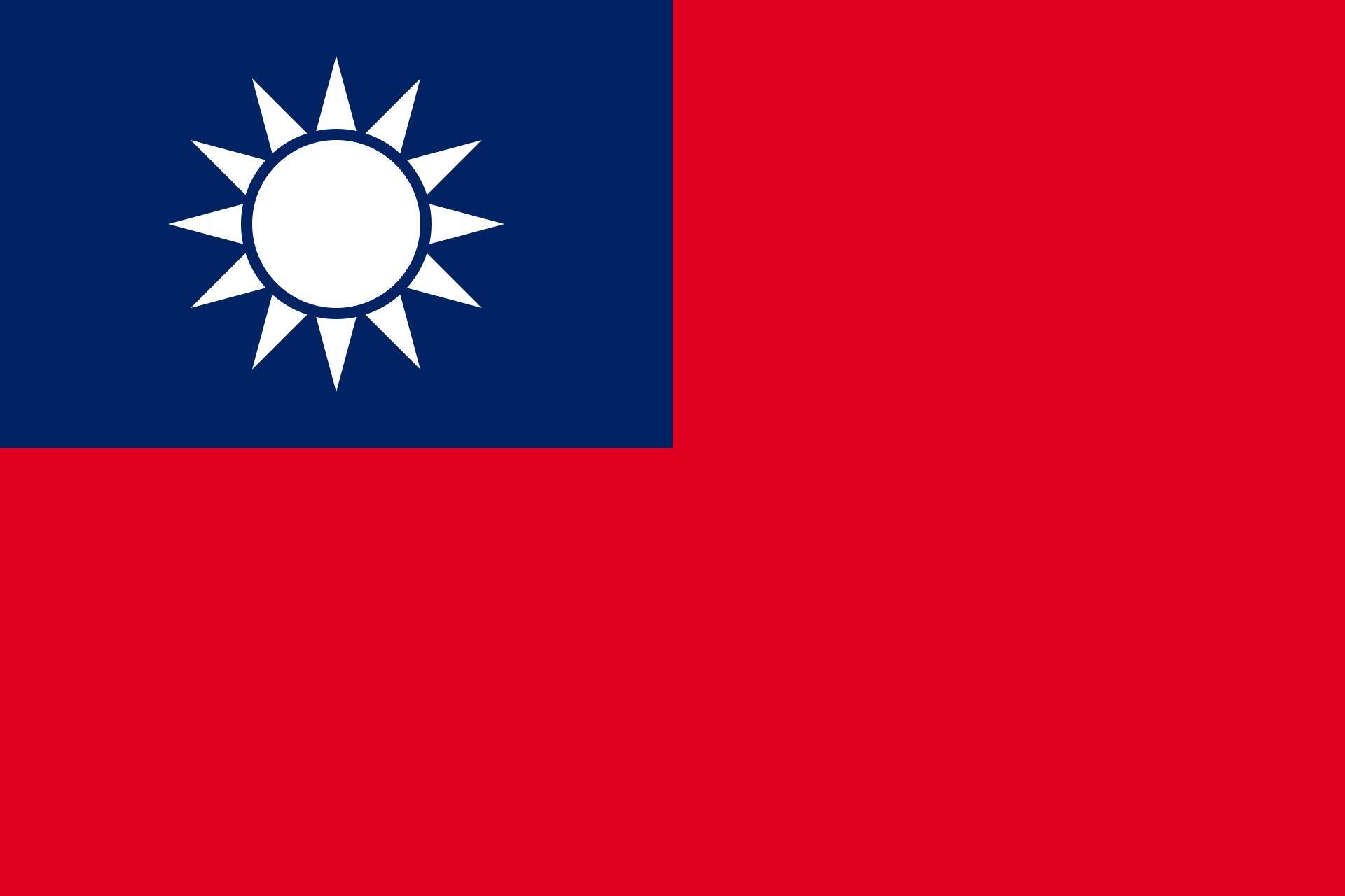 High Quality Flag of the ROC : Republic of China (In darker Shades) Blank Meme Template