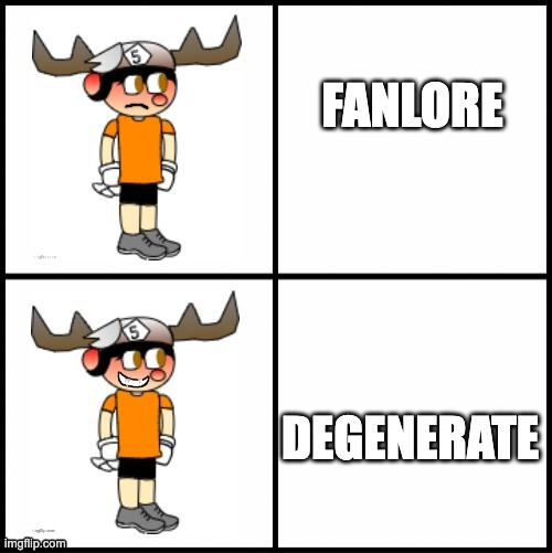 i made this from ai. sorry | FANLORE; DEGENERATE | image tagged in smg5 hotline bling credit goes to sth4 | made w/ Imgflip meme maker