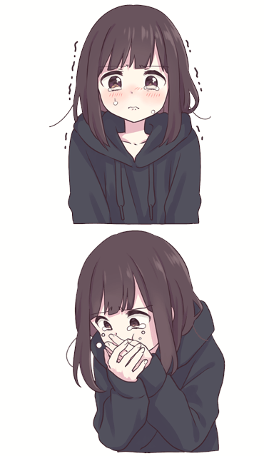 High Quality Menhera-chan nervious-cry sick-cry Blank Meme Template