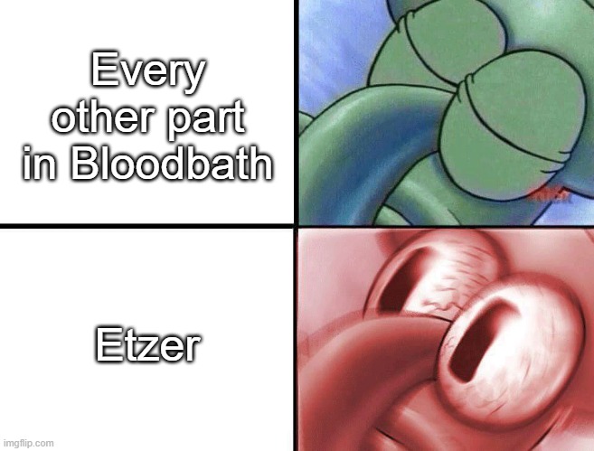 sleeping Squidward | Every other part in Bloodbath; Etzer | image tagged in sleeping squidward | made w/ Imgflip meme maker