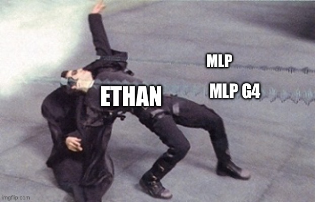 Me avoiding My Little Pony | MLP; ETHAN; MLP G4 | image tagged in neo dodging a bullet matrix | made w/ Imgflip meme maker