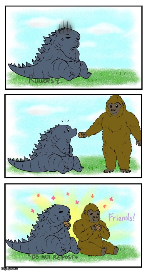 Wholesome Godzilla thing my frend sent me | made w/ Imgflip meme maker
