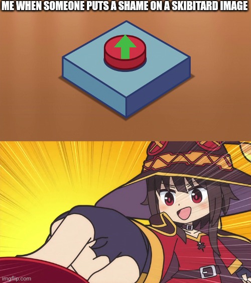 Megumin Button | ME WHEN SOMEONE PUTS A SHAME ON A SKIBITARD IMAGE | image tagged in megumin button | made w/ Imgflip meme maker
