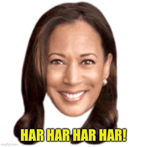 Kamala Harris head | HAR HAR HAR HAR! | image tagged in kamala harris head | made w/ Imgflip meme maker