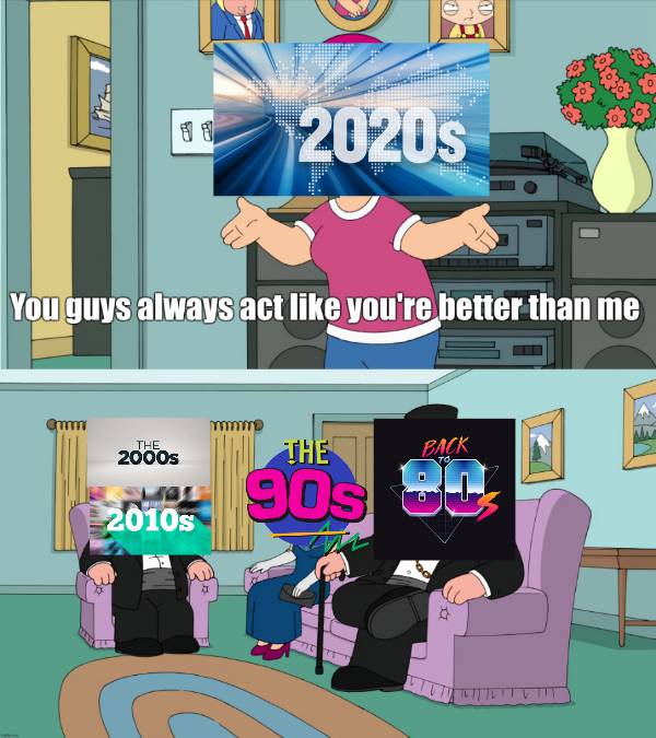 High Quality The 4 Decades are better than the 2020s Blank Meme Template
