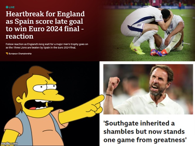 Ha Ha | image tagged in simpsons,football,soccer,euro 2024,england,spain | made w/ Imgflip meme maker